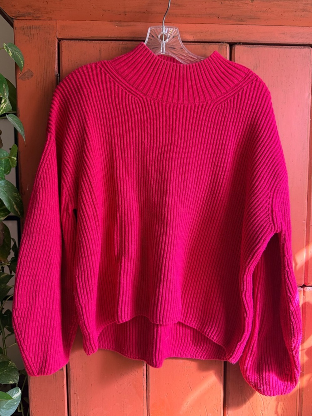 Anthropologie Pink Women’s Ribbed Mock Neck Sweater 💖